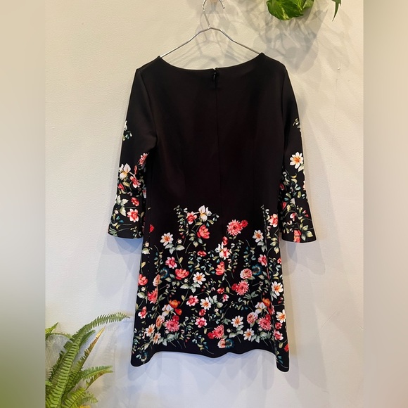 NEW YORK & COMPANY black/ floral dress size M - Picture 5 of 8